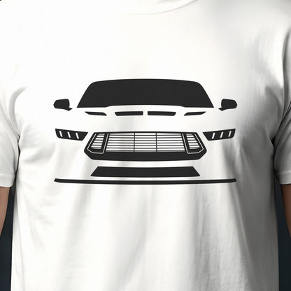 Ford Mustang 2024-2026 front view silhouette print close-up