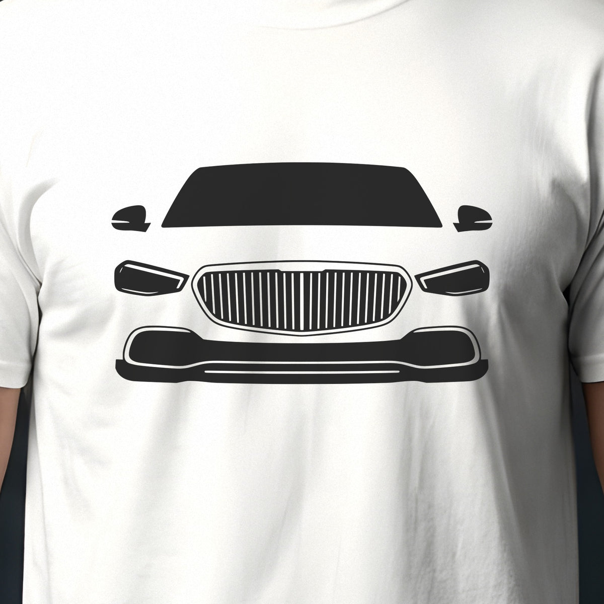 Mercedes-Benz S-Class W223 2021-2026 front view silhouette print close-up