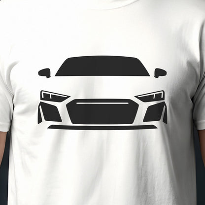 Audi R8 2016-2023 front view silhouette print close-up