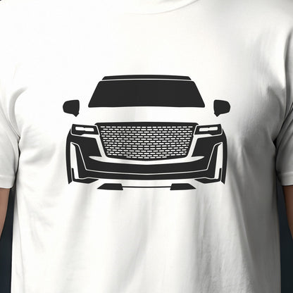 Cadillac Escalade 2021-2026 front view silhouette print close-up