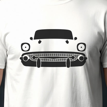 Chevrolet Bel Air 1957 front view silhouette print close-up