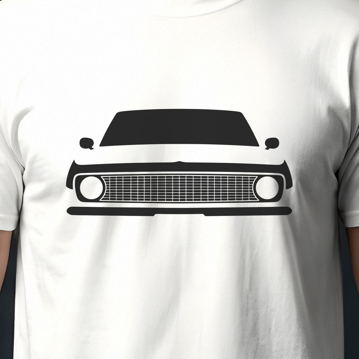 Chevrolet Camaro 1967-1969 front view silhouette print close-up