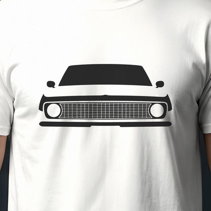 Chevrolet Camaro 1967-1969 front view silhouette print close-up