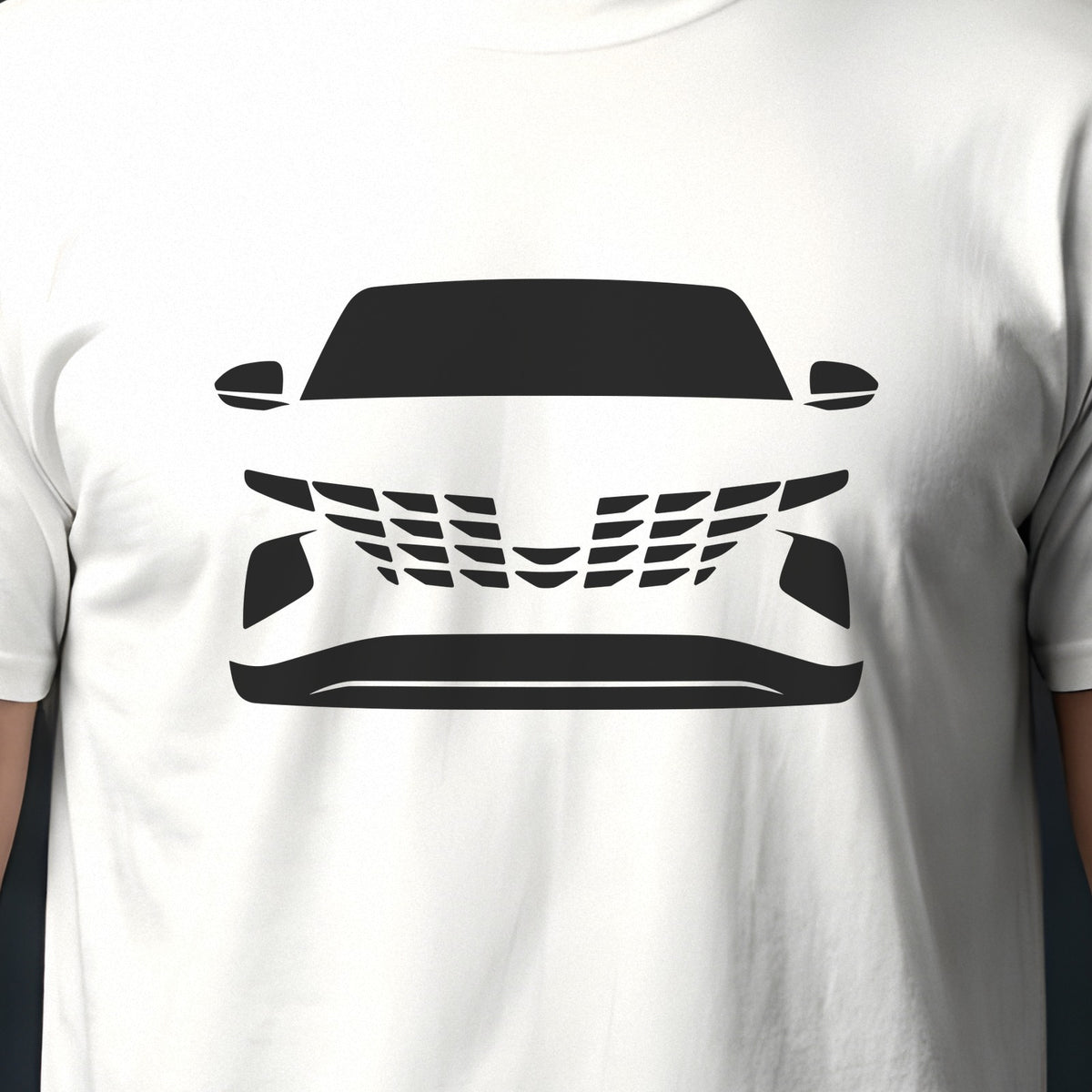 Hyundai Tucson 2022-2026 front view silhouette print close-up