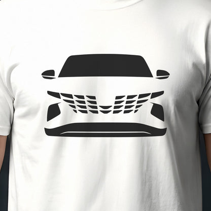 Hyundai Tucson 2022-2026 front view silhouette print close-up
