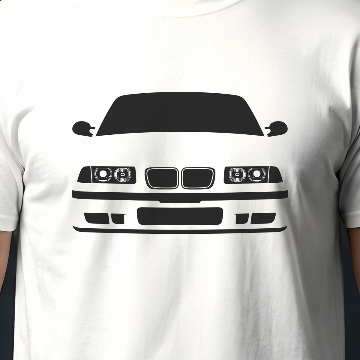 BMW M3 E36 1995-1999 front view silhouette print close-up