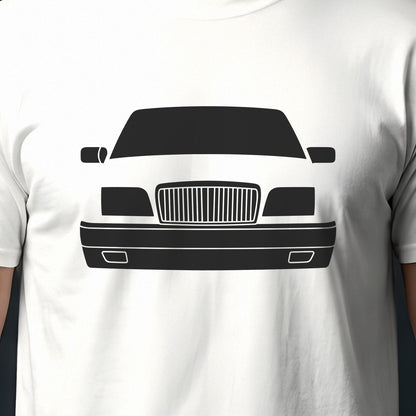 Mercedes-Benz E-Class W124 1986-1995 front view silhouette print close-up