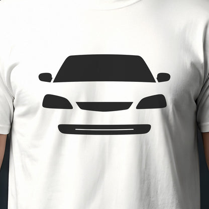 Honda Civic 2001-2005 front view silhouette print close-up