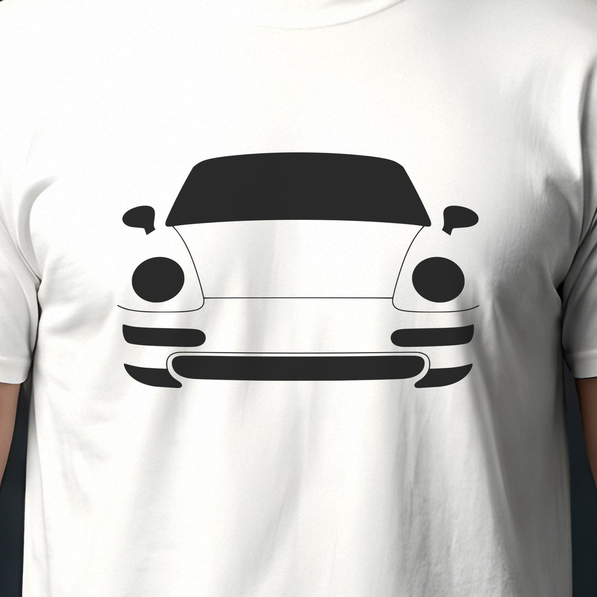 Porsche 911 993 1995-1998 front view silhouette print close-up