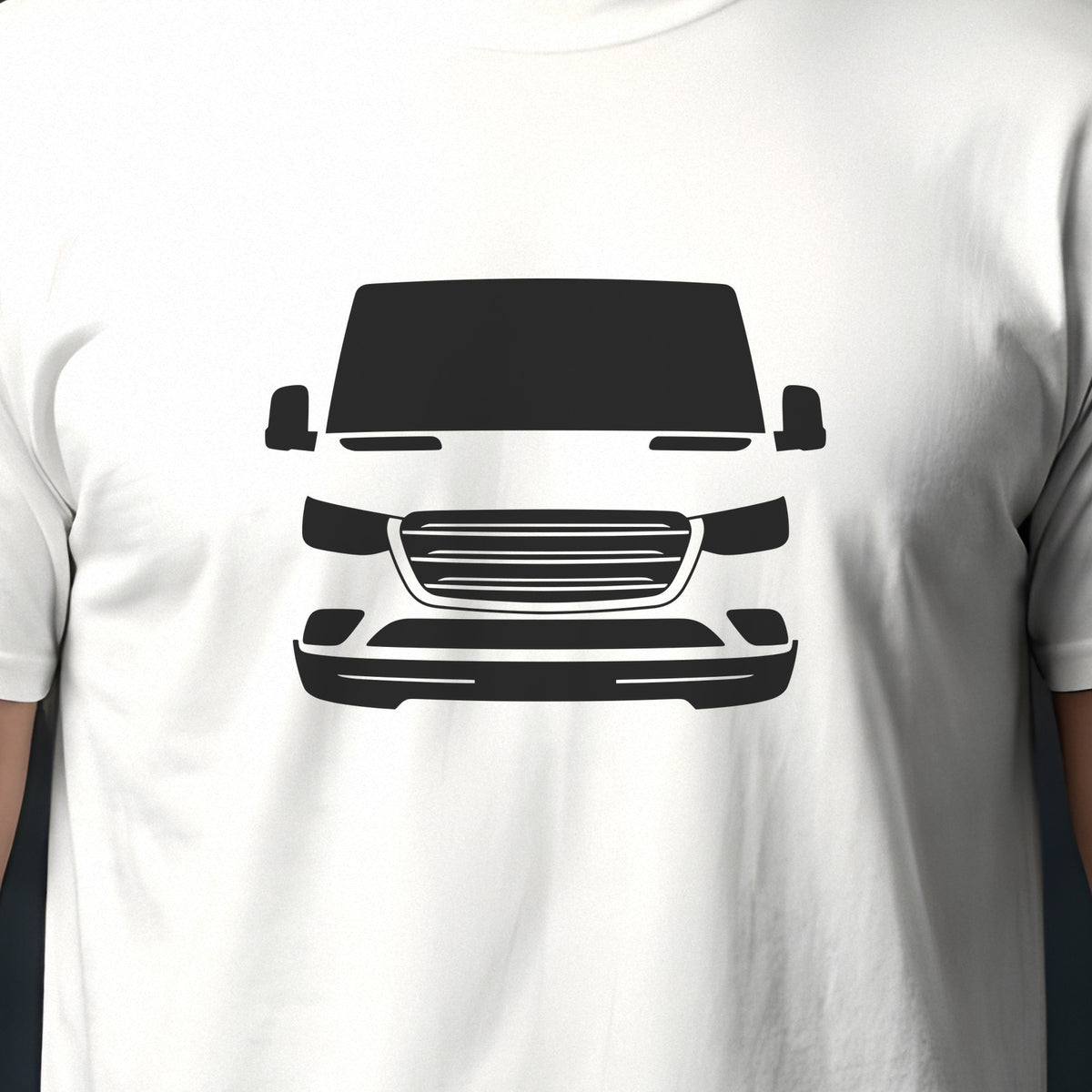 Mercedes-Benz Sprinter 2019-2026 front view silhouette print close-up