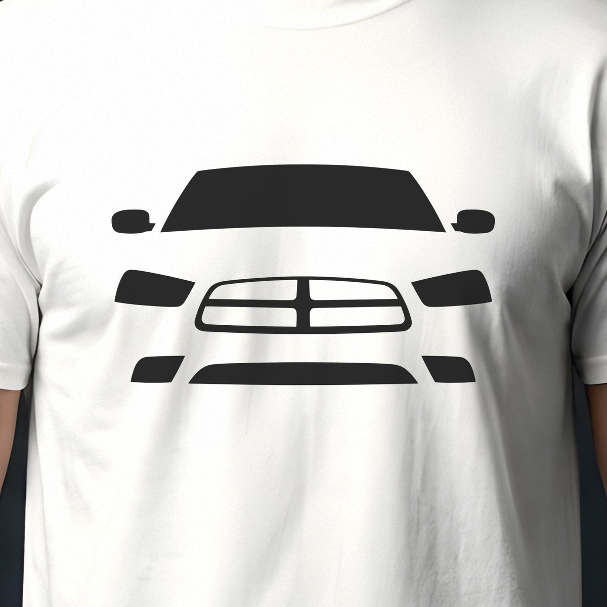 Dodge Charger 2011-2014 front view silhouette print close-up