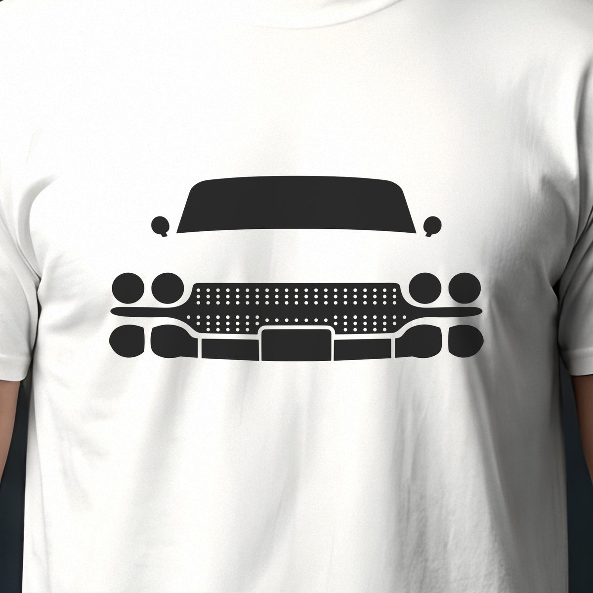 Cadillac Eldorado 1959 front view silhouette print close-up