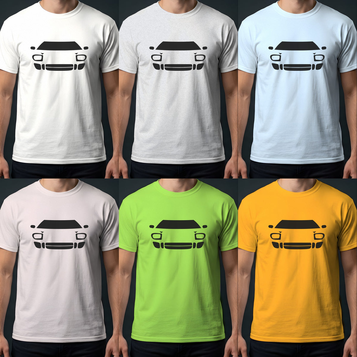 Ford GT40 1964-1969 front view tee in all 6 colors