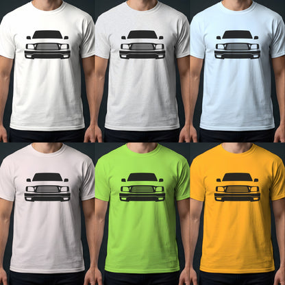 Toyota Tacoma 1995-2004 front view tee in all 6 colors