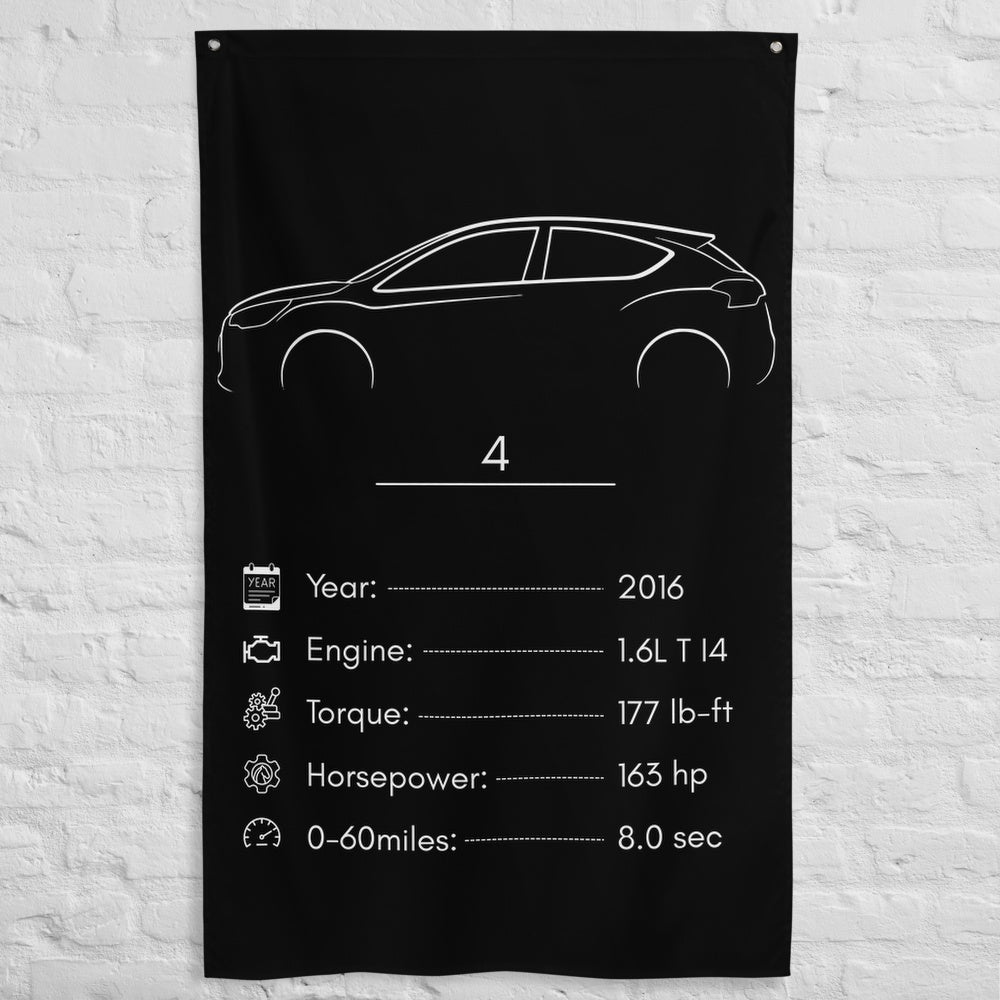 DS 4 2016 car silhouette spec flag - White Brick Wall