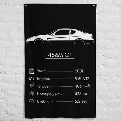 Ferrari 456M GT 2001 car silhouette spec flag - White Brick Wall