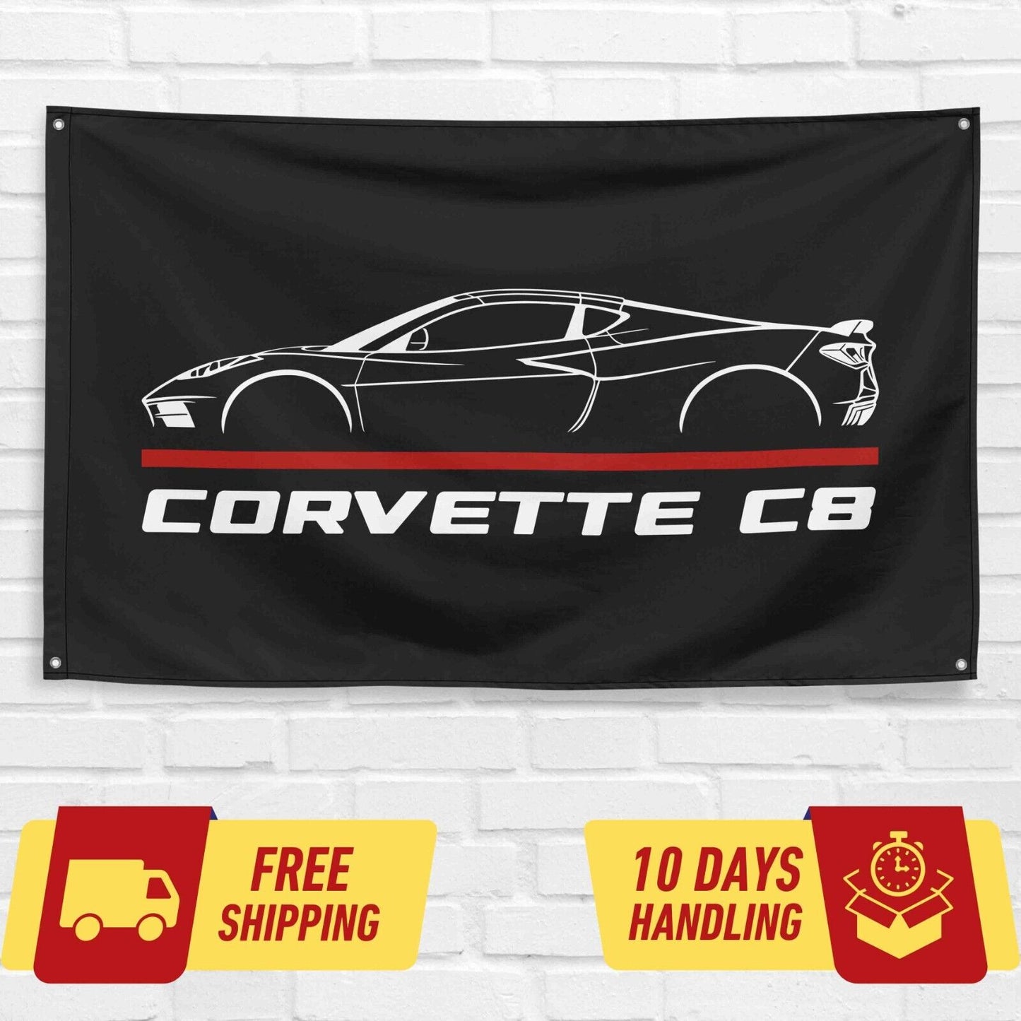 Corvette C8 Car Lovers 3x5 ft Flag Garage Birthday Gift Banner