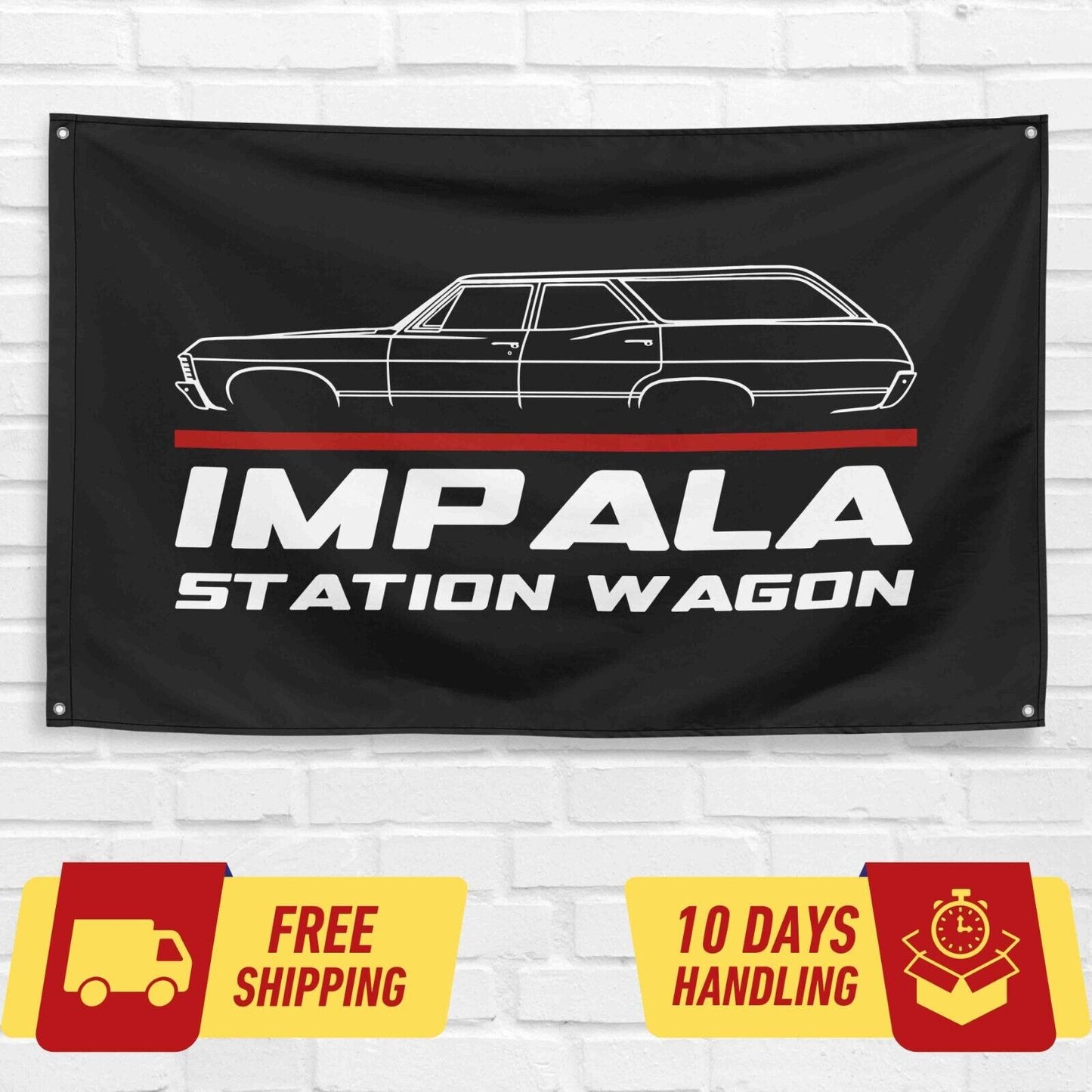 Impala Station Wagon 1967 Car Lovers 3x5 ft Flag Garage Birthday Gift Banner