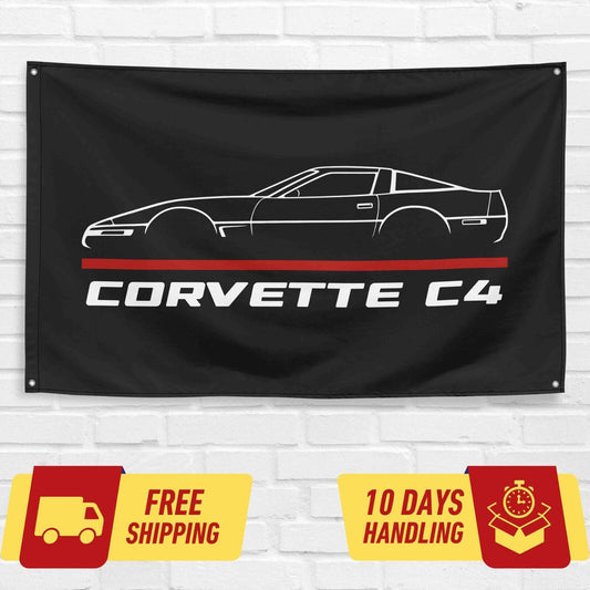 Corvette C4 Car Lovers 3x5 ft Flag Garage Birthday Gift Banner