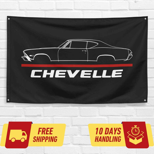 Chevelle 1968 Car Lovers 3x5 ft Flag Garage Birthday Gift Banner