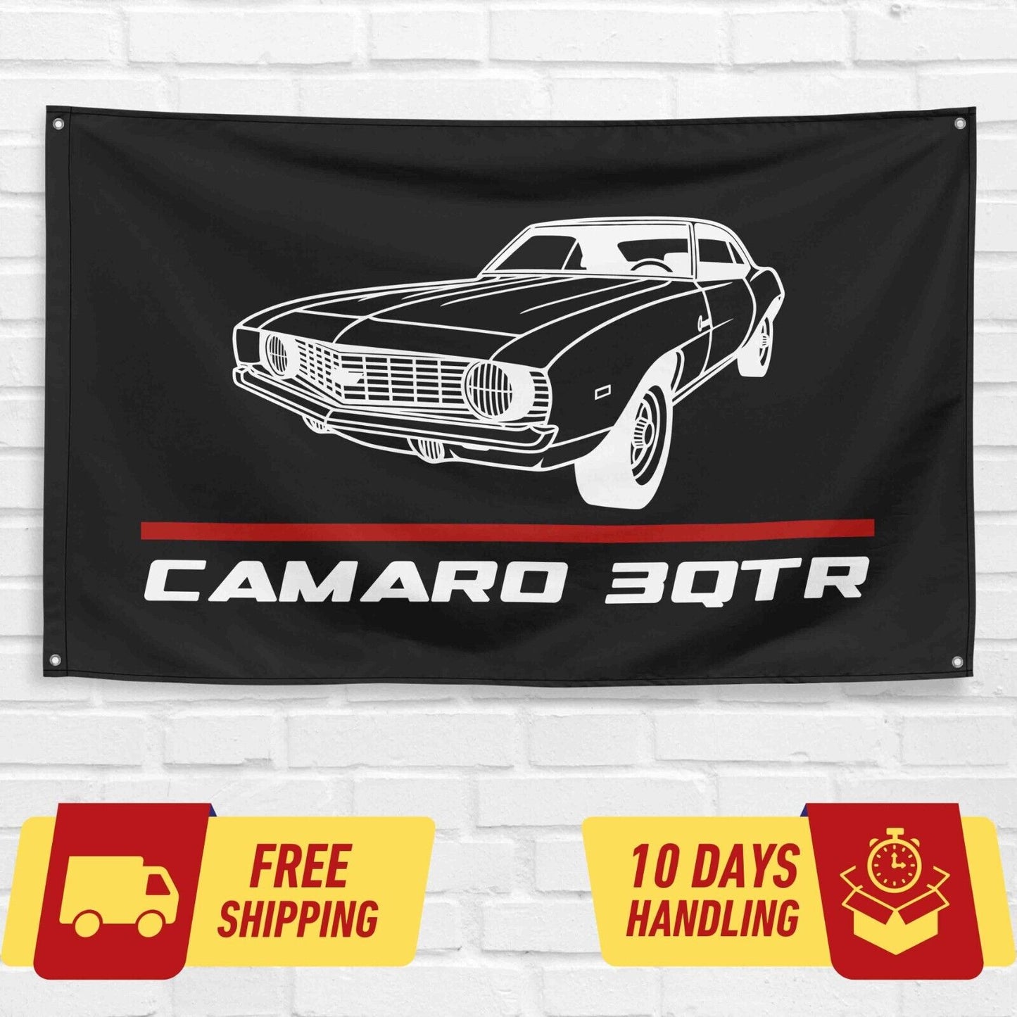 Camaro 3QTR 1969 Car Lovers 3x5 ft Flag Garage Birthday Gift Banner