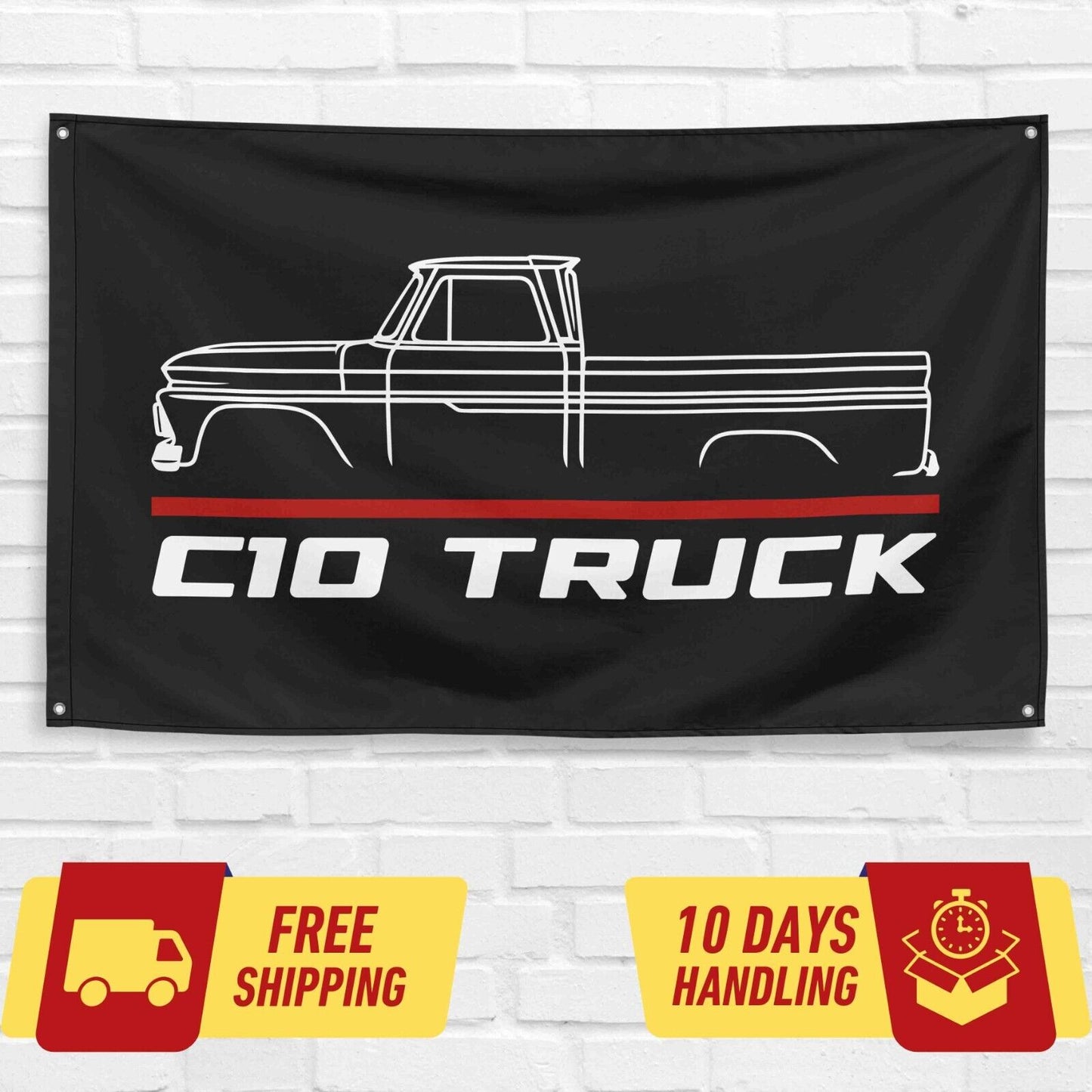 C10 Truck 1965 Thick Car Lovers 3x5 ft Flag Garage Birthday Gift Banner