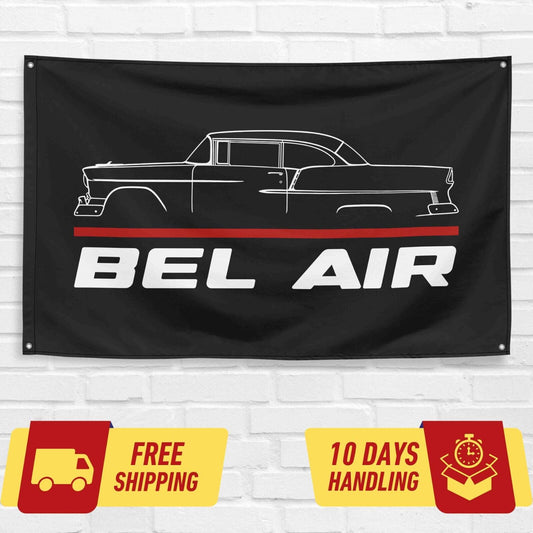 Bel Air 1955 Car Lovers 3x5 ft Flag Garage Birthday Gift Banner