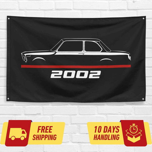 2002 Car Lovers 3x5 ft Flag Garage Birthday Gift Banner