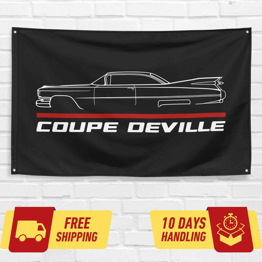 Coupe Deville 1959 Car Lovers 3x5 ft Flag Garage Birthday Gift Banner