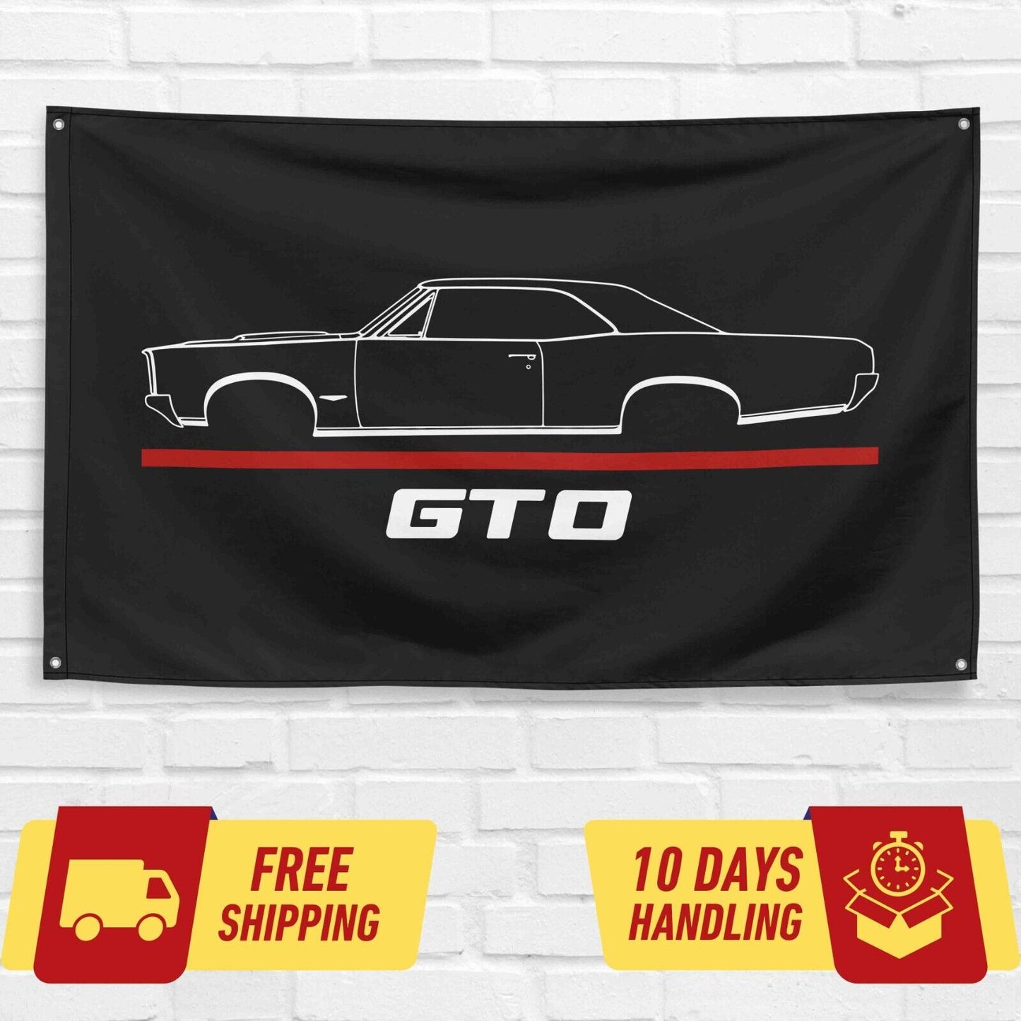 GTO 1966 Classic Car Lovers 3x5 ft Flag Garage Birthday Gift Banner