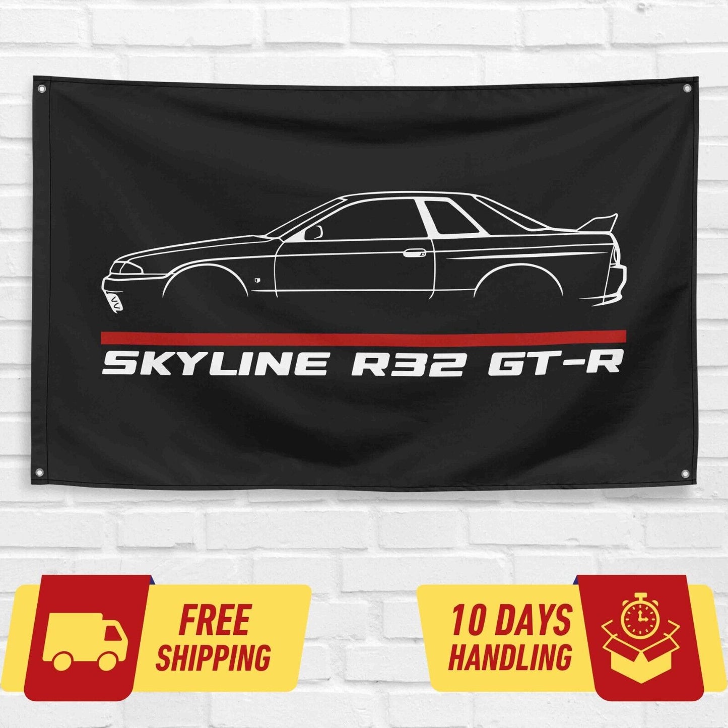 Skyline R32 GT-R Car Lovers 3x5 ft Flag Garage Birthday Gift Banner