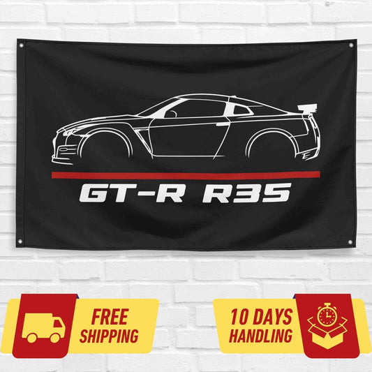 GT-R R35 2015 Car Lovers 3x5 ft Flag Garage Birthday Gift Banner