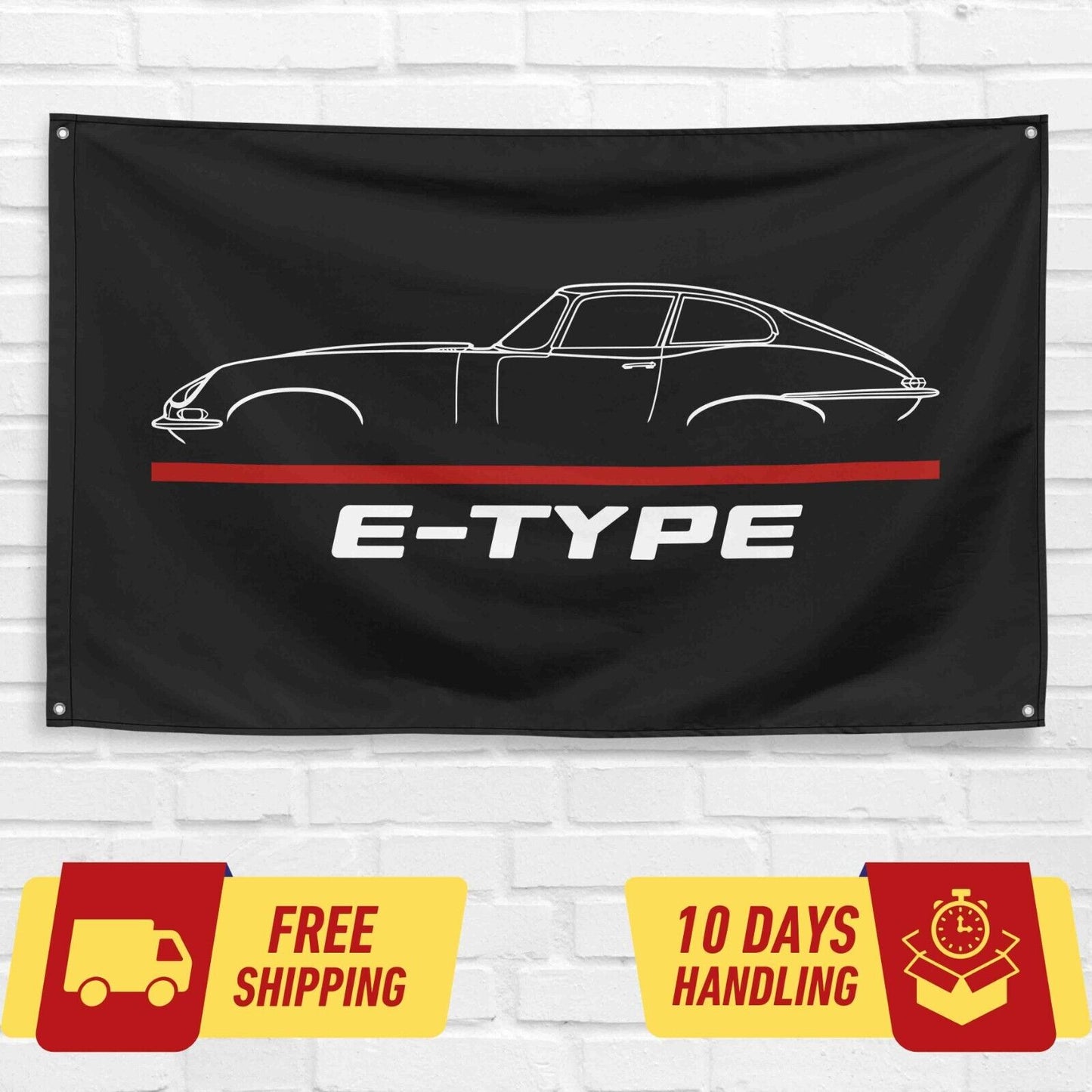 E-Type Car Lovers 3x5 ft Flag Garage Birthday Gift Banner