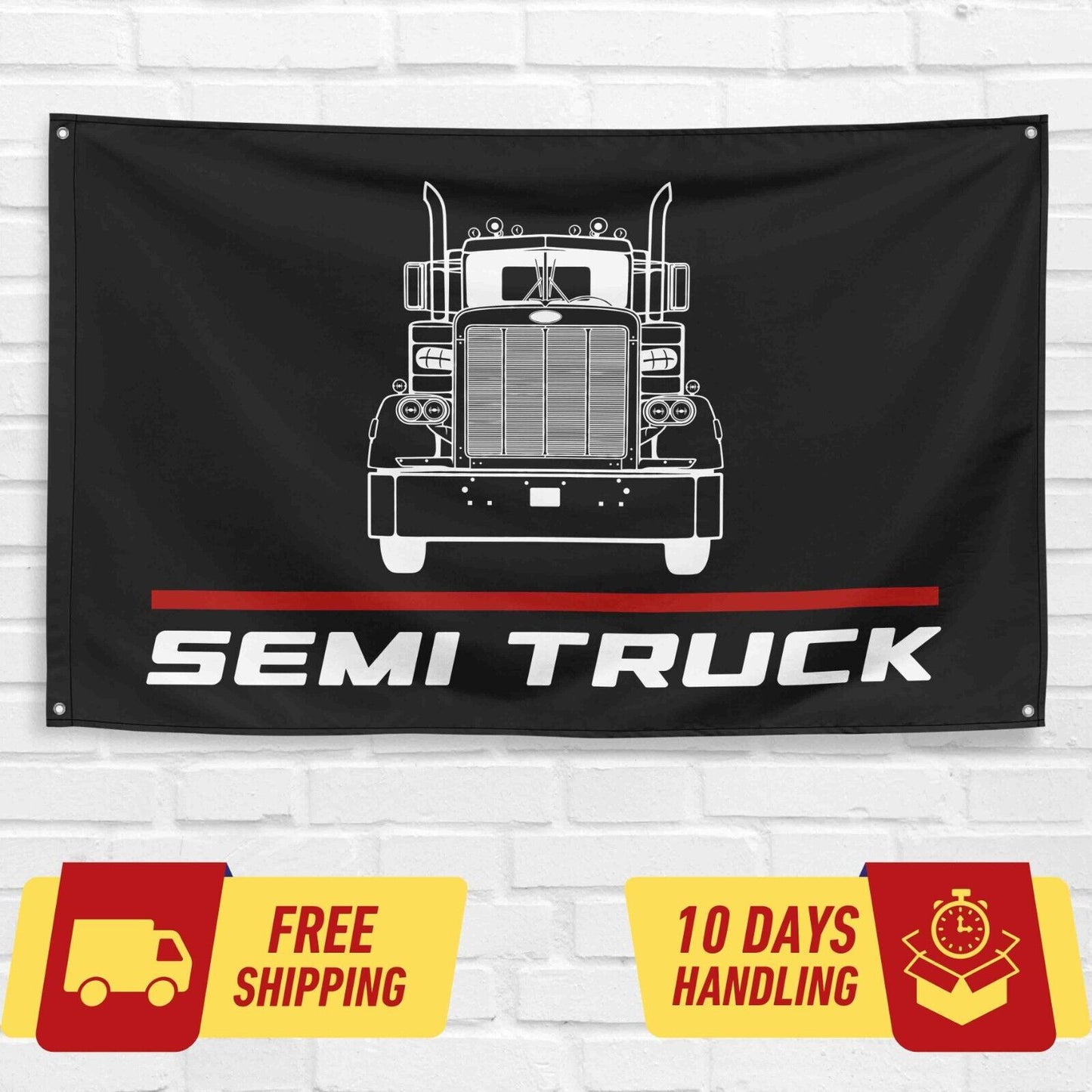 Semi Truck Car Lovers 3x5 ft Flag Garage Birthday Gift Banner