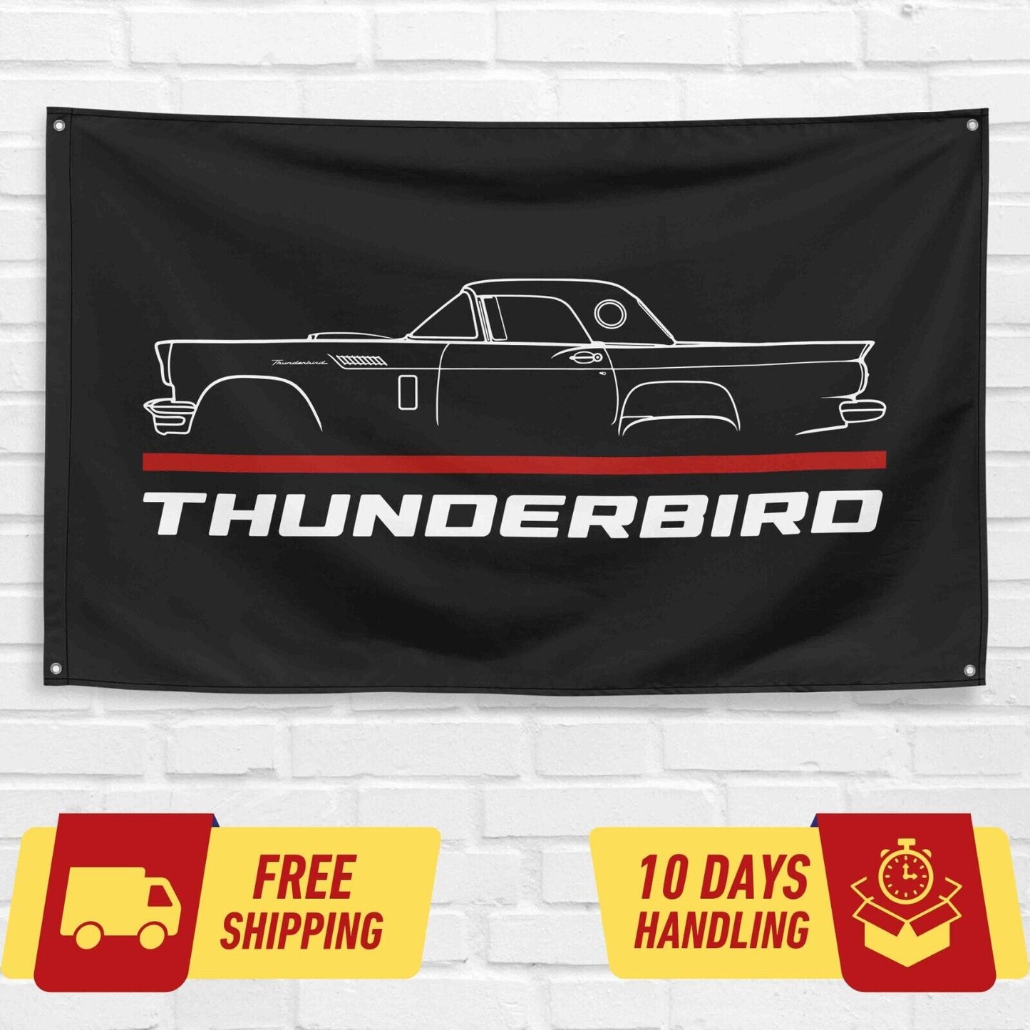 Thunderbird T-Bird 1957 Car Lovers 3x5 ft Flag Garage Birthday Gift Banner