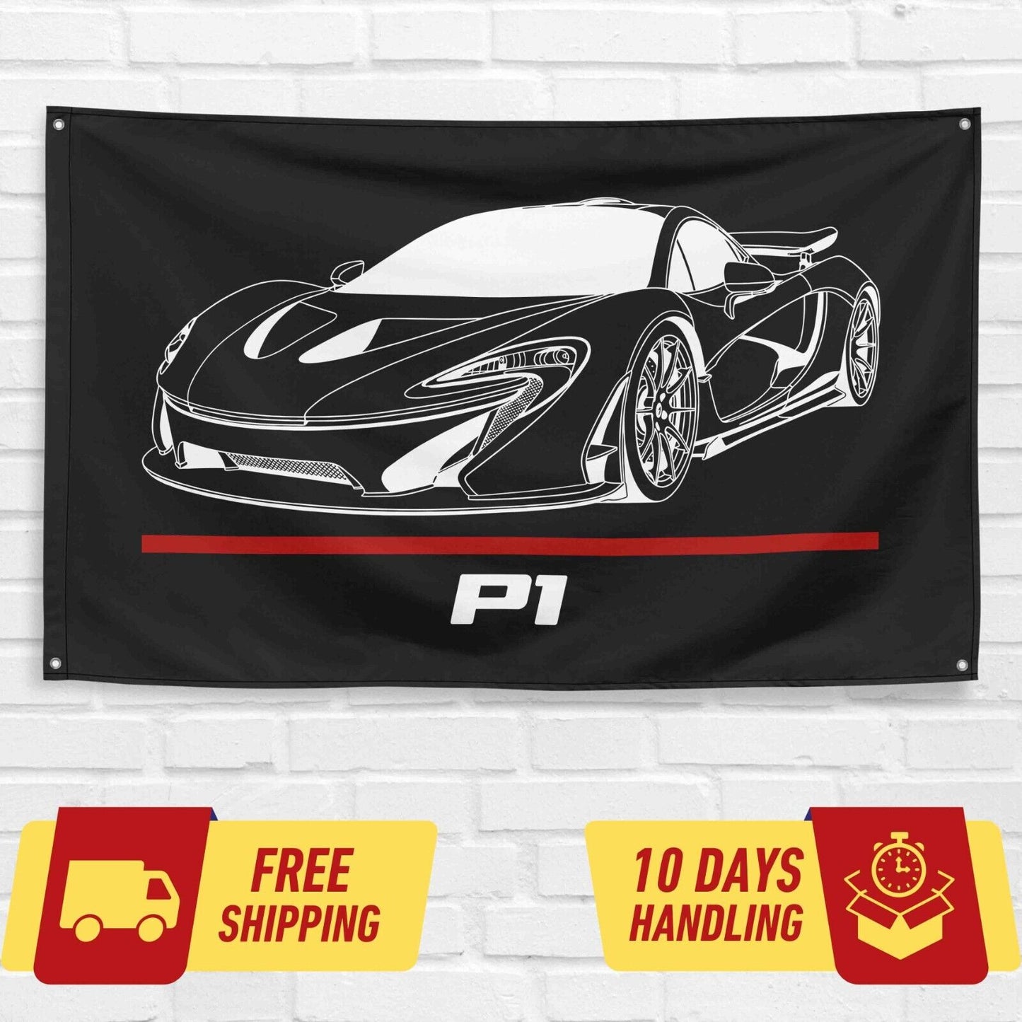 P1 SuperCar Lovers 3x5 ft Flag Garage Birthday Gift Banner