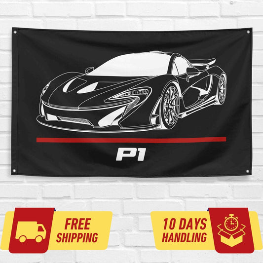 P1 SuperCar Lovers 3x5 ft Flag Garage Birthday Gift Banner