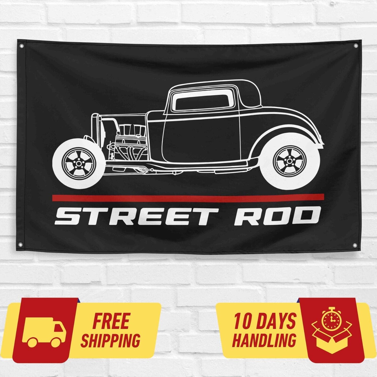 Street Rod Classic 1932 Car Lovers 3x5 ft Flag Garage Birthday Gift Banner