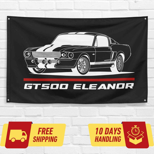 Mustang Shelby GT500 Eleanor Fastback 1967 Car 3x5 ft Flag Garage Birthday Gift Banner