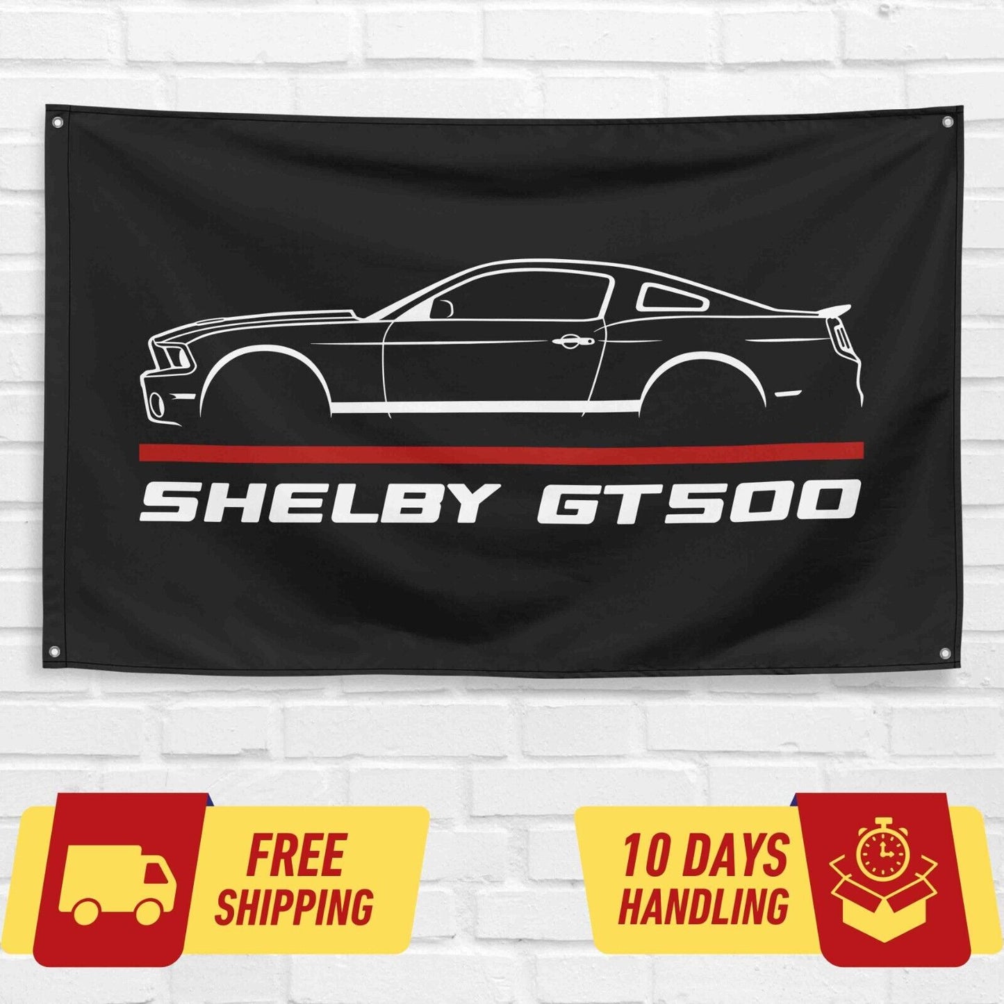 Mustang Shelby GT500 2010 Car Lovers 3x5 ft Flag Garage Birthday Gift Banner