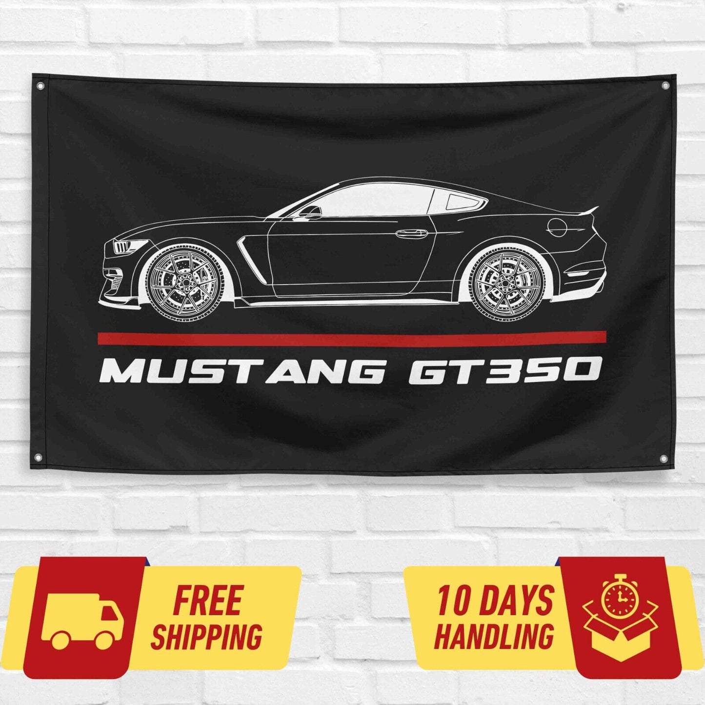 Mustang GT350 2019 Car Lovers 3x5 ft Flag Garage Birthday Gift Banner