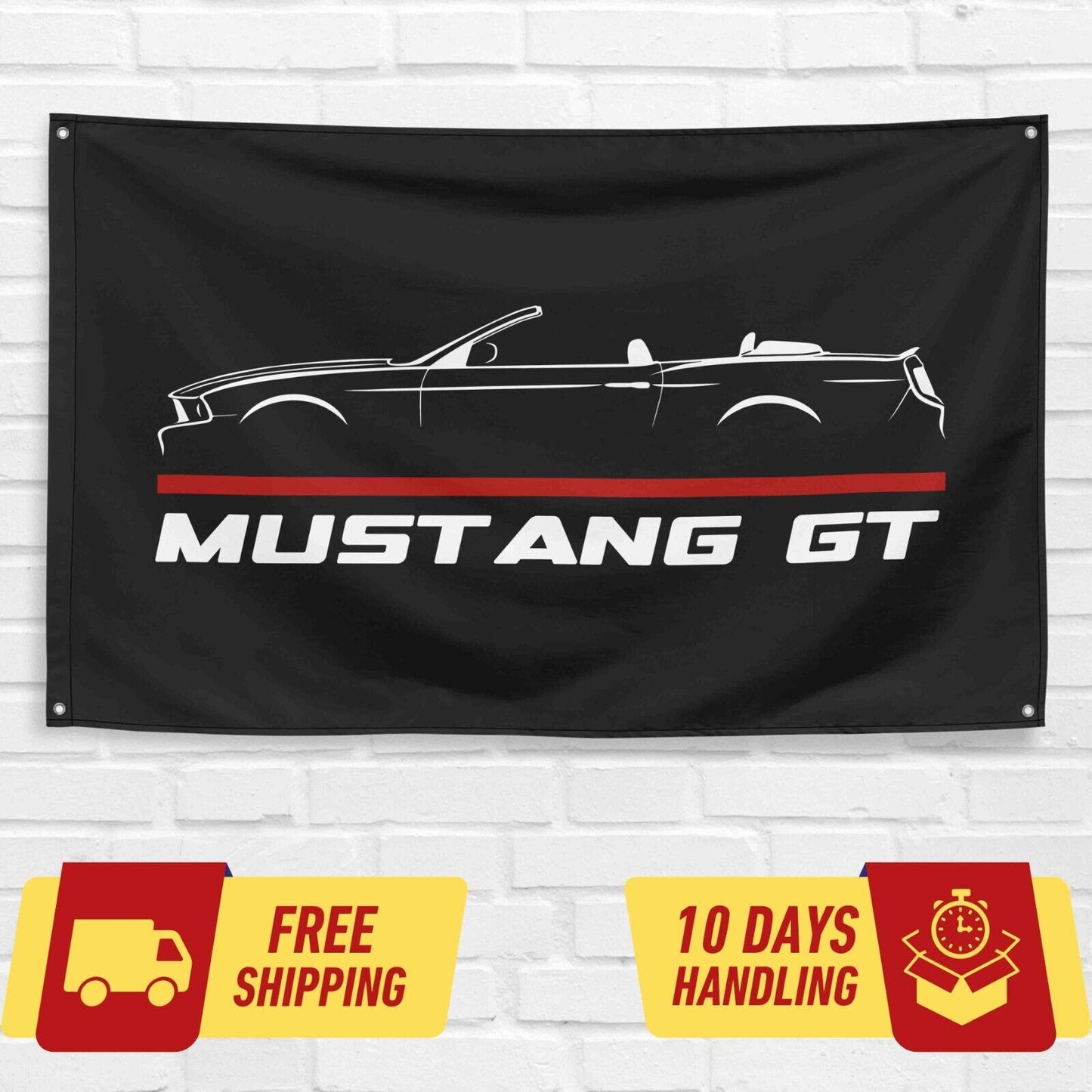 Mustang GT Convertible 2013 Car Lovers 3x5 ft Flag Garage Birthday Gift Banner