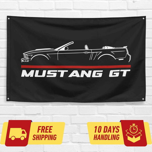 Mustang GT Convertible 2007 Car Lovers 3x5 ft Flag Garage Birthday Gift Banner