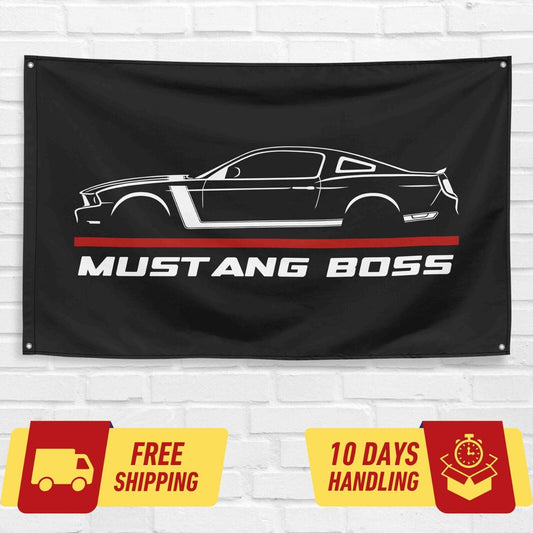 Mustang Boss 302 2013 Car Lovers 3x5 ft Flag Garage Birthday Gift Banner