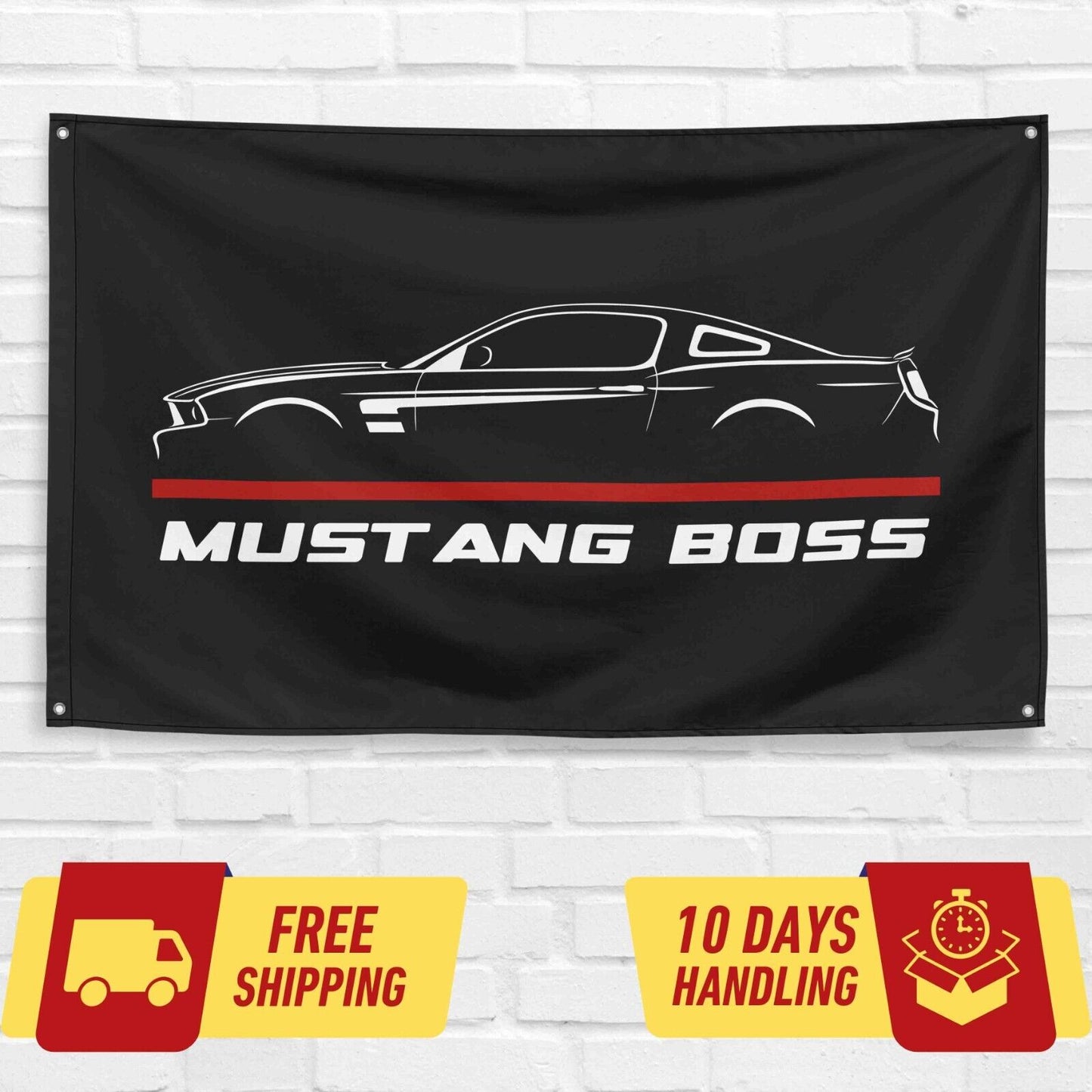 Mustang Boss 302 2011 Car Lovers 3x5 ft Flag Garage Birthday Gift Banner