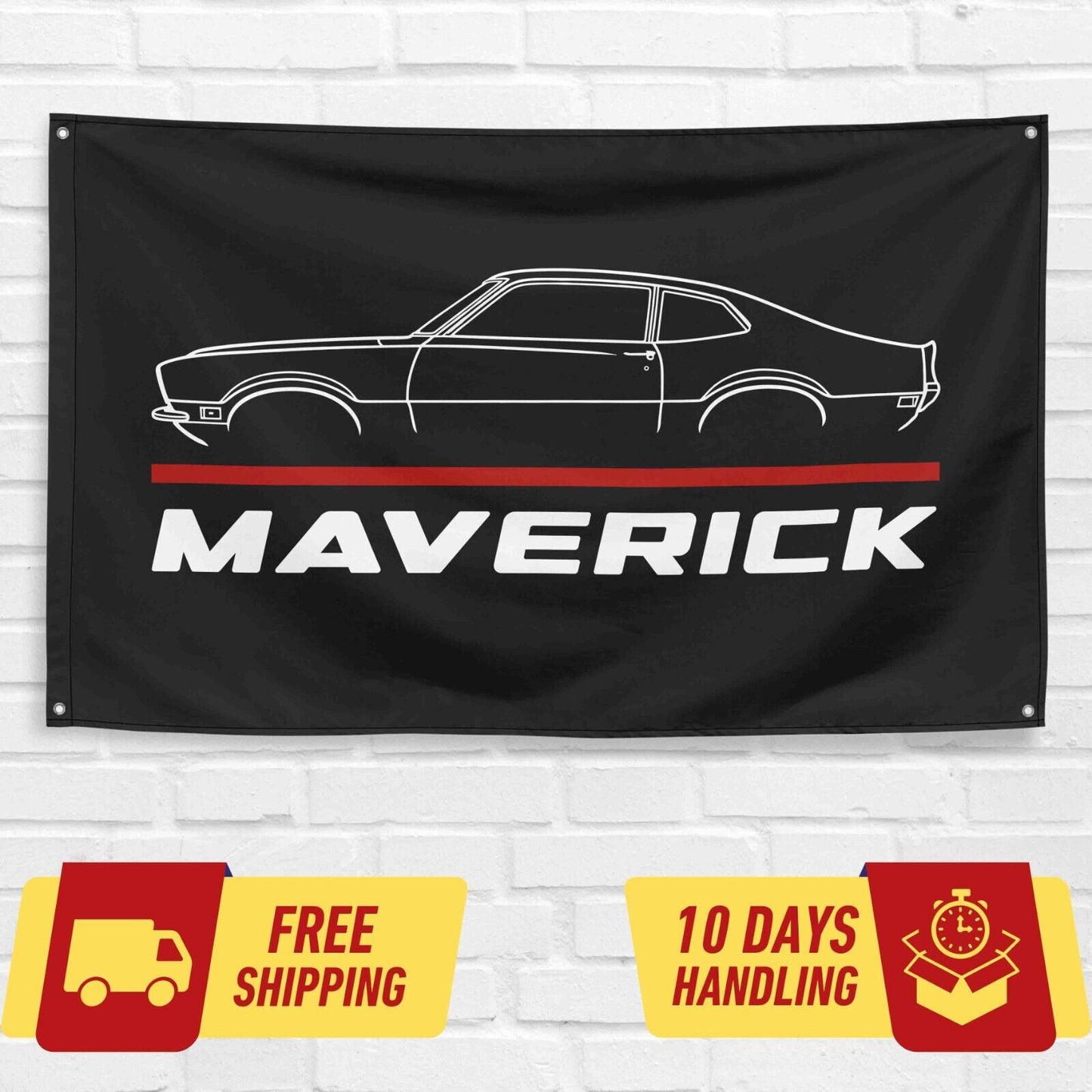 Maverick 1973 Car Lovers 3x5 ft Flag Garage Birthday Gift Banner