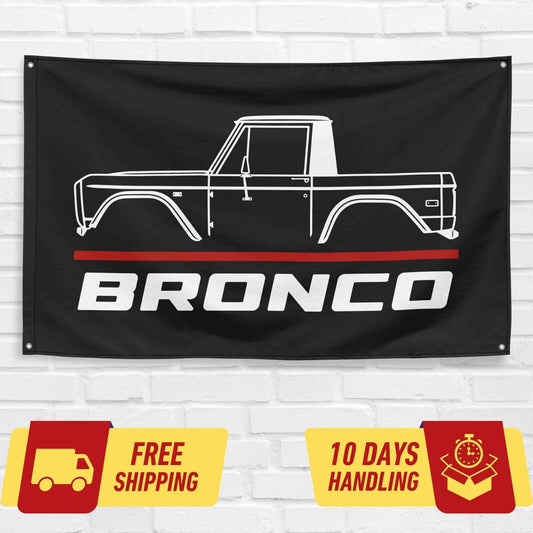 Bronco Top Classic Car Lovers 3x5 ft Flag Garage Birthday Gift Banner