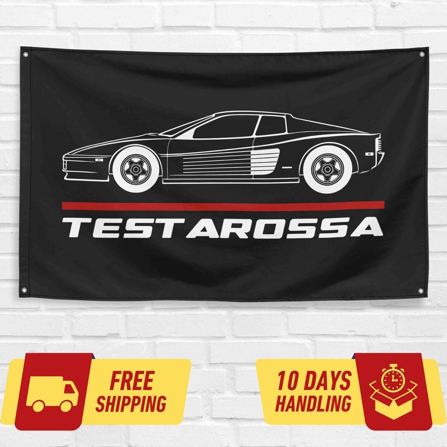 Testarossa 1984 Car Lovers 3x5 ft Flag Garage Birthday Gift Banner