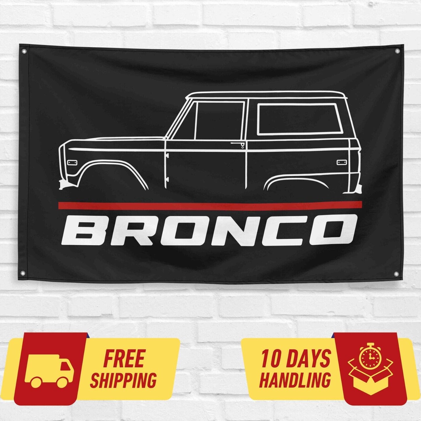 Bronco 1968 Car Lovers 3x5 ft Flag Garage Birthday Gift Banner