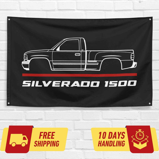 Silverado 1500 Truck 2000 Car Lovers 3x5 ft Flag Garage Birthday Gift Banner